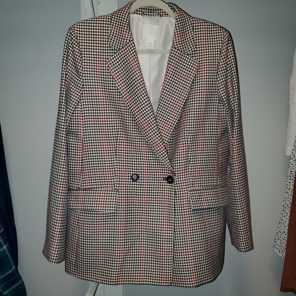h&m houndstooth blazer